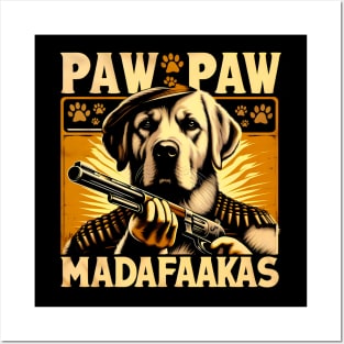 Pew Pew Madafakas Labrador Retriever Crazy Vintage Funny Dog Owners T-Shirt Posters and Art